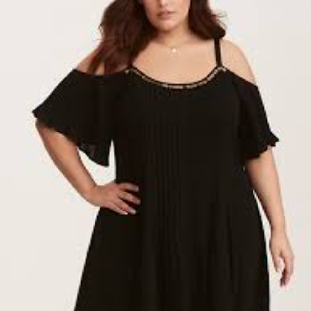 Torrid Black Cold Shoulder Dress